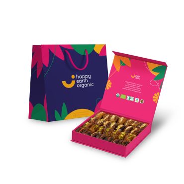 Happy Earth Organic Filled Dates - Vibrant Pink, 500 Grams